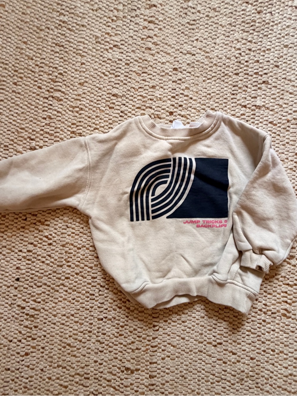 Zara Toddler Cream Graphic Sweatshirt with Navy Print